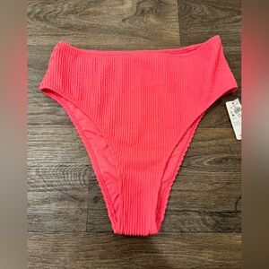 NWT Neon Pink Aerie High Waisted Swim Bottoms